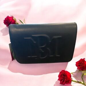 Badgley Mischa Debossed black vegan leather crossbody bag